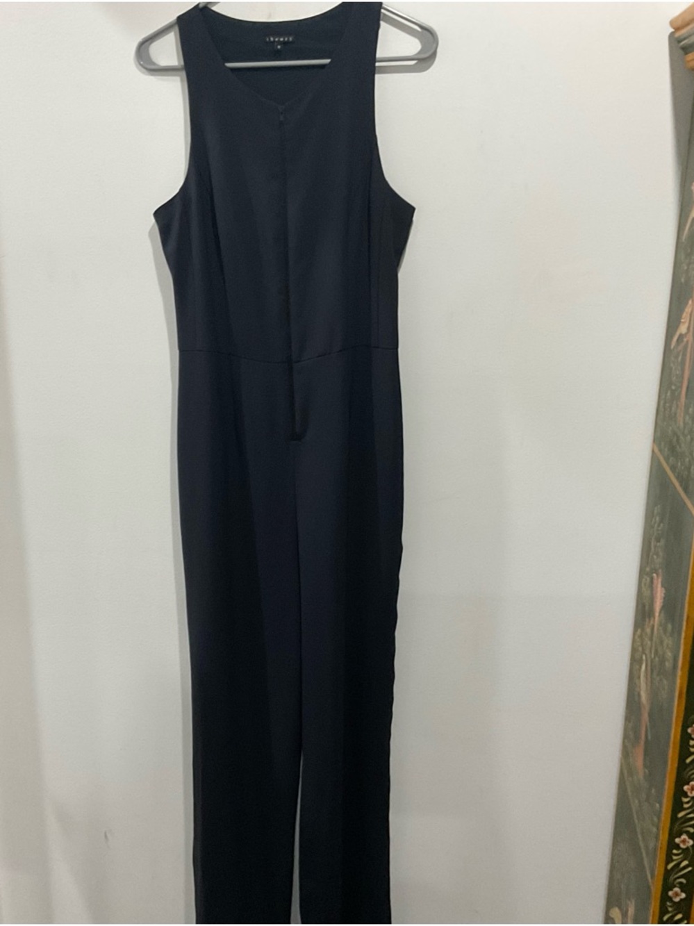 Theory Black Sleeveless High-Neck Jumpsuit